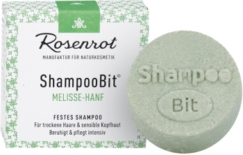Rosenrot festes Shampoo Melisse Hanf 60g